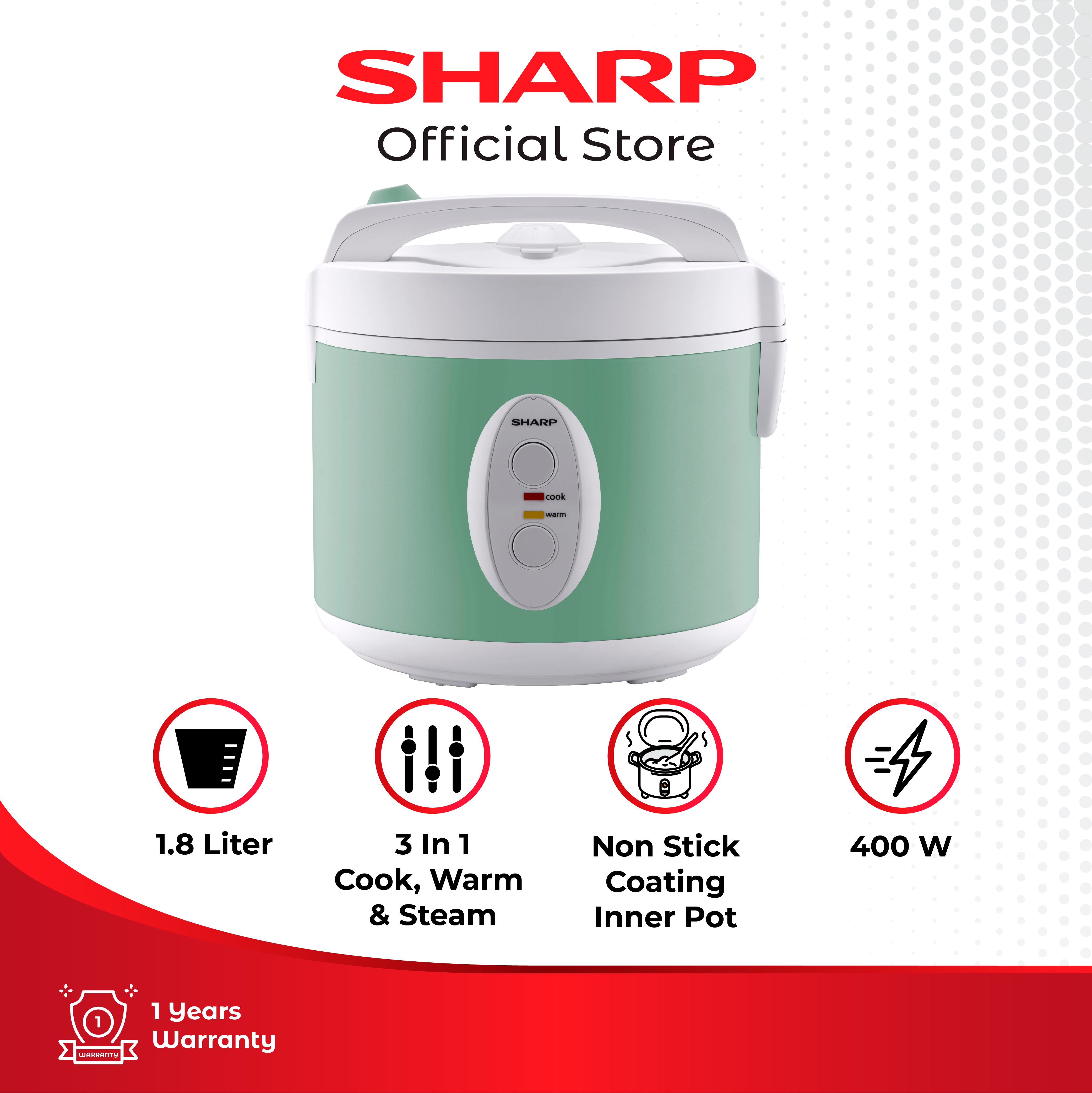 Promo Sharp Ksg18mp Rice Cooker [1.8 L] 400 Watt Diskon 28 Di Seller