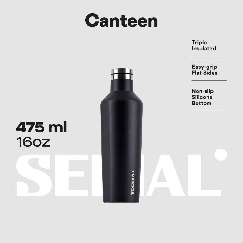 Jual Corkcicle® Canteen 16oz - Waterman Matte Black Di Seller