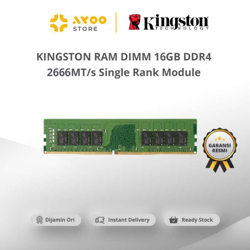 KINGSTON RAM DIMM 16GB DDR4 2666MT/s Single Rank Module [KCP426NS8/16]