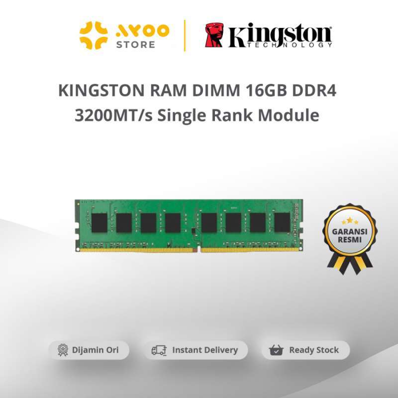 KINGSTON RAM DIMM 16GB DDR4 3200MT/s Single Rank Module [KCP432NS8/16]
