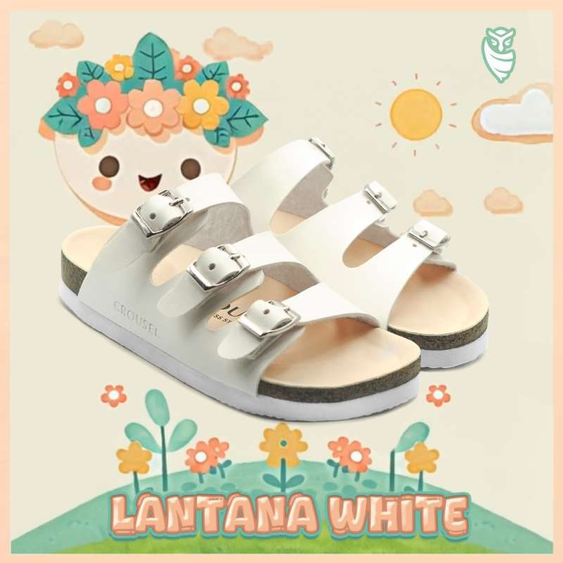 Crousel Kids Sandal slide Casual Women Lantana White
