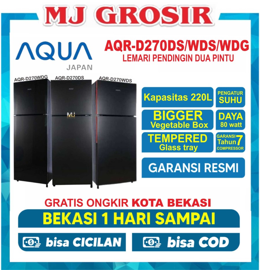 Jual KULKAS AQUA JAPAN AQRD 270 LEMARI ES 2 PINTU AQRD270 LOW WATT