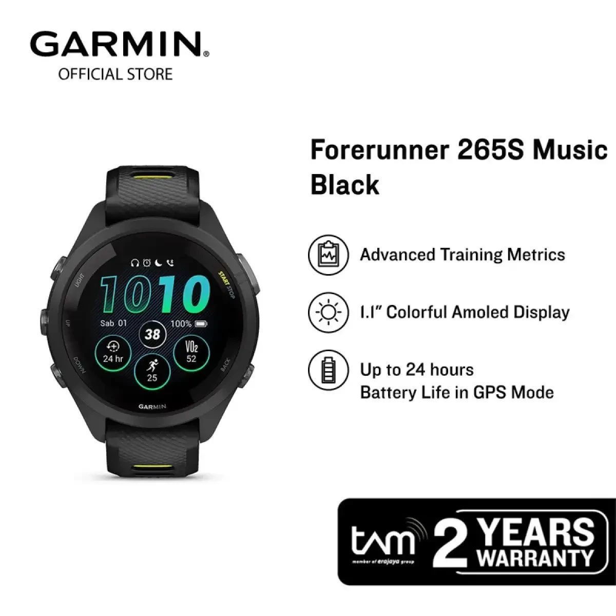 Promo Garmin Forerunner 265s Music - Black Diskon 23% Di Seller 