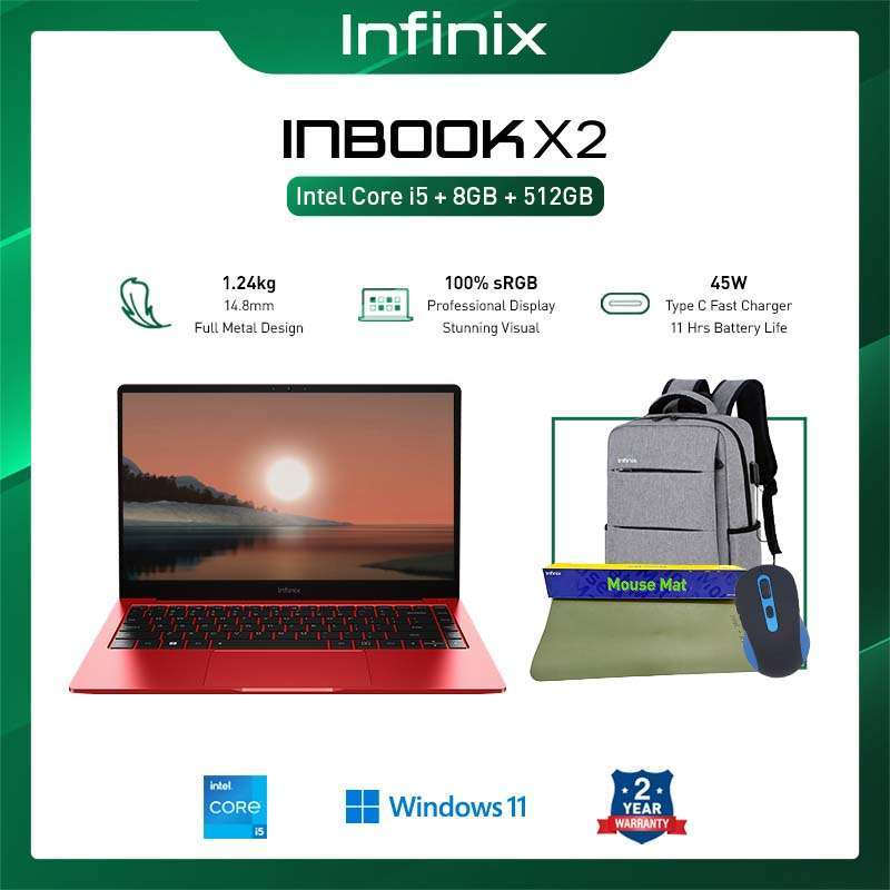Jual Infinix Inbook X2 Gen 11 Notebook - Red ( I5-1155g7 / 8gb / 512gb ...