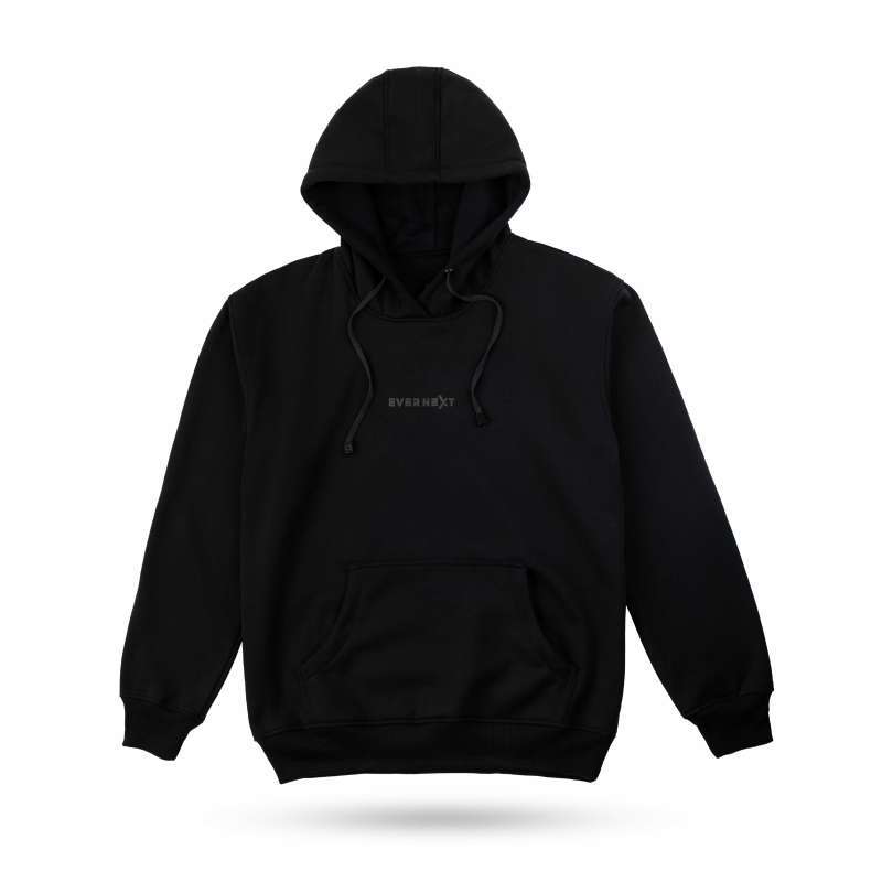 EVERNEXT JAKET POLOS PRIA WANITA PULLOVER HOODIE PRIA WANITA SWEATER  POLOS UNISEX JUMPER HOODIE POLOS DISTRO PREMIUM BLACK L