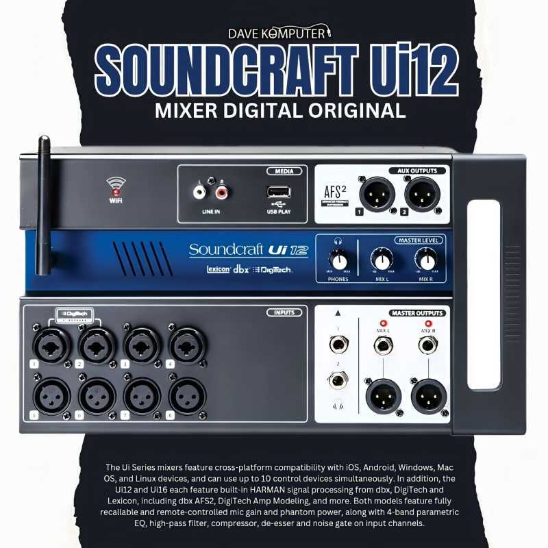 Jual Soundcraft Ui12 / Ui 12 / Ui-12 Mixer Digital Original Di