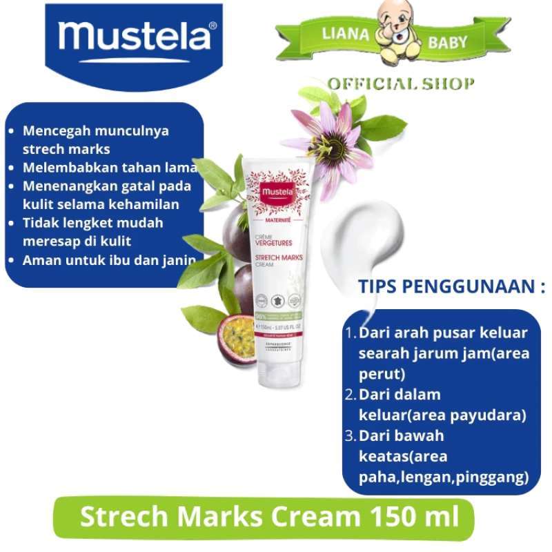 PERA102 MUSTELA STRETCH MARKS CREAM 150ML MEMUDARKAN STRETCH MARK exp bln  2024 STRECH MARKS OIL ORGANIC 105m