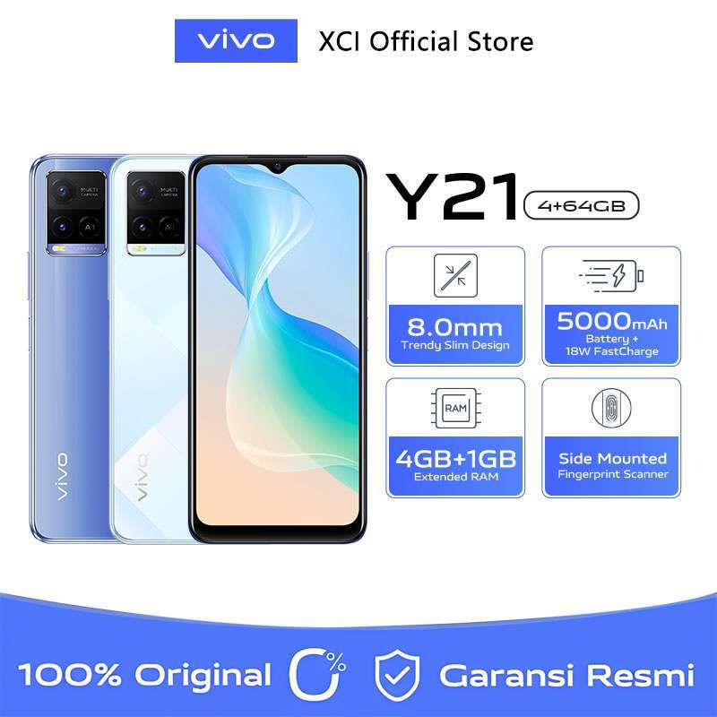 Jual VIVO Y21 4/64GB RAM 4GB ROM 64GB AI Triple Mode Camera Garansi ...