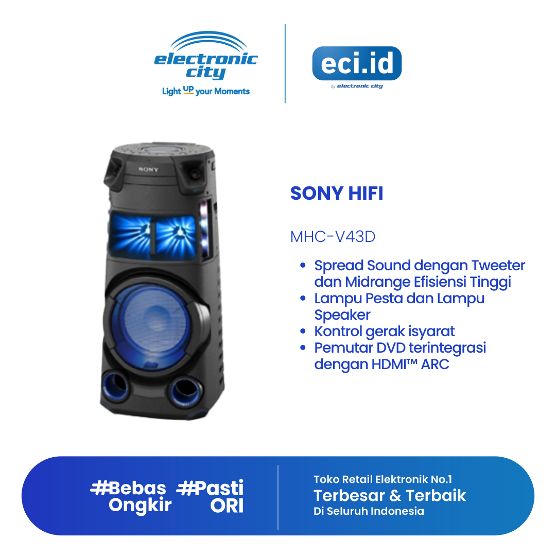 Jual Sony HiFi Speaker Bluetooth MHCV43D di Seller Electronic City Indonesia Official Store