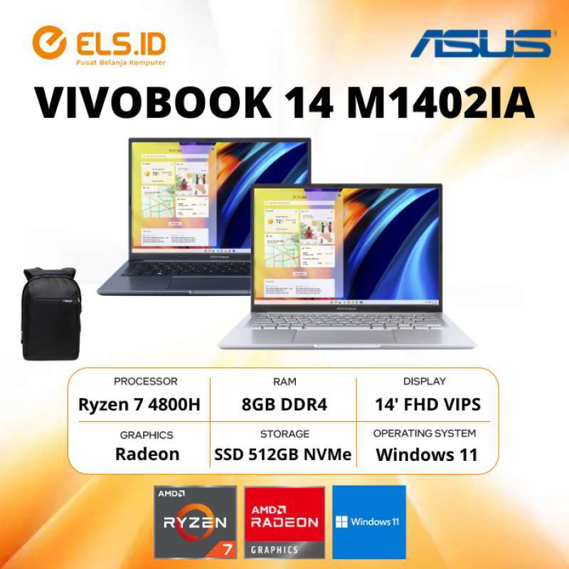 Promo Asus VivoBook 14 M1402IA Ryzen 7 4800H 8GB SSD 512GB14' W11+OHS ...