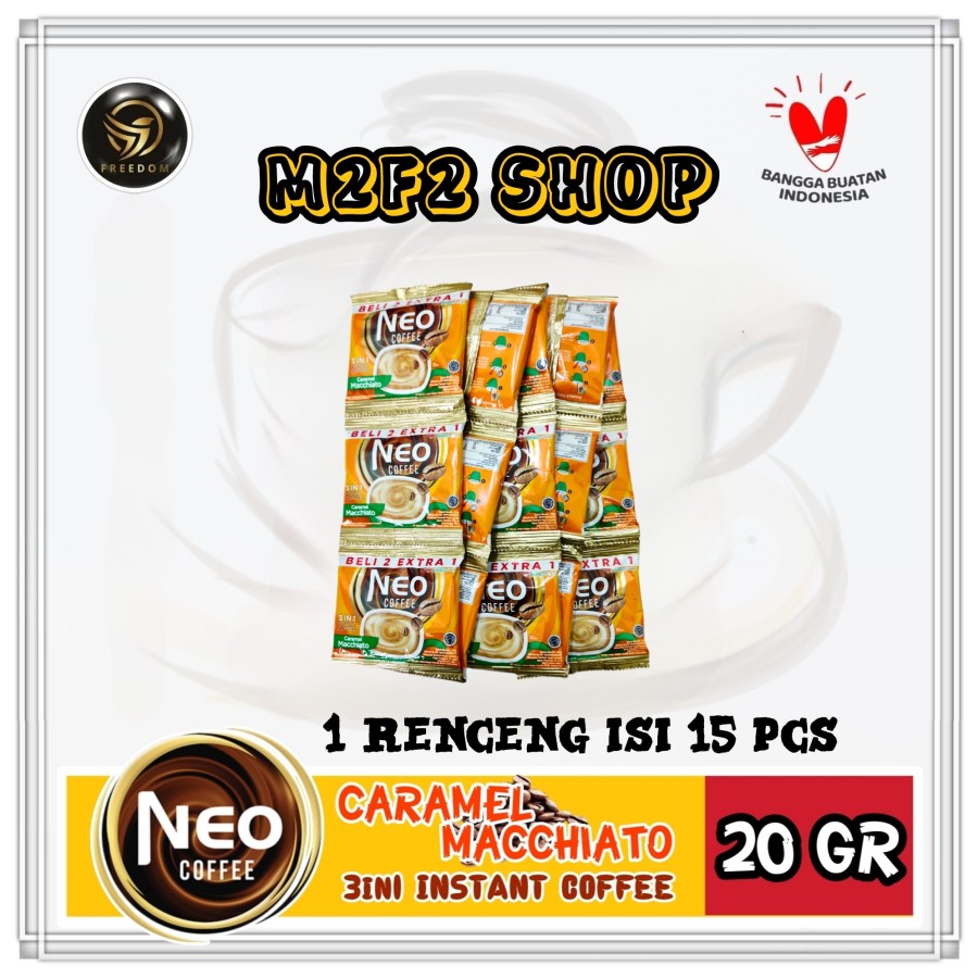 Promo Kopi Neo Coffee Caramel Macchiato 3in1 Sachet, GT - 20 gr (Kemasan  15 Pcs) Diskon 13% di Seller M2F2 Shop - M2F2 Shop - Kota Jakarta Pusat