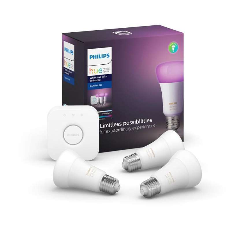 Jual Philips HUE Bulb A60 E27 3 BULB + 1 BRIDGE SET di Seller Toko
