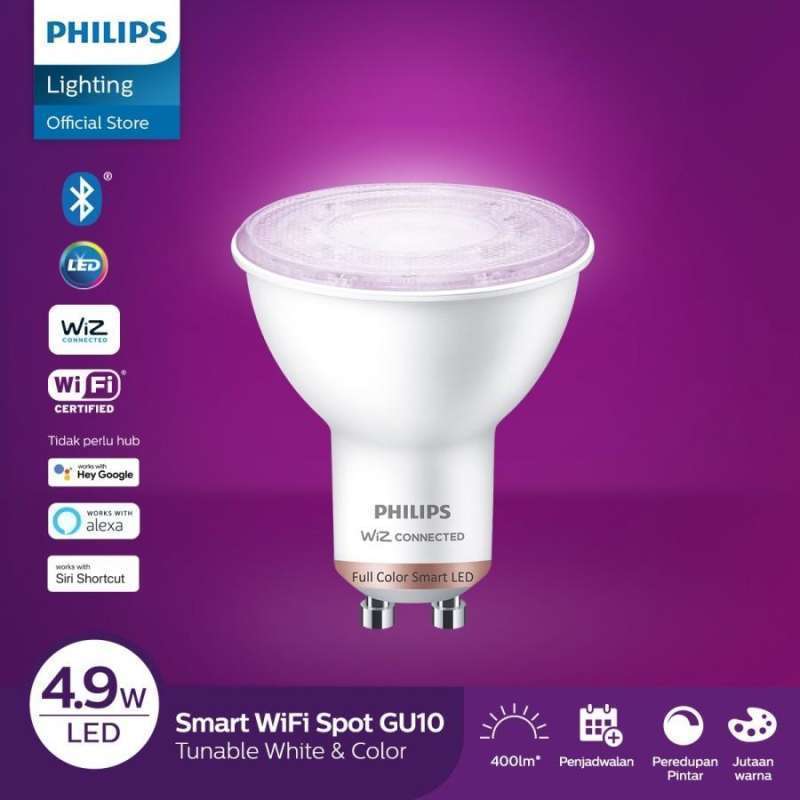 Jual Lampu Philips Smart WiFi LED GU10 4.9 Watt Bluetooth di