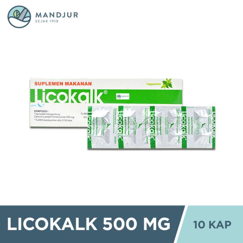 Licokalk 500 mg 10 Kaplet - Suplemen Kalsium