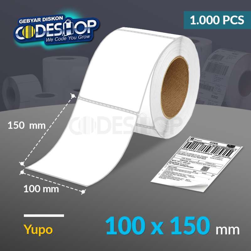 Promo Label Yupo 100 x 150 mm 1 Line Stiker Printer Barcode