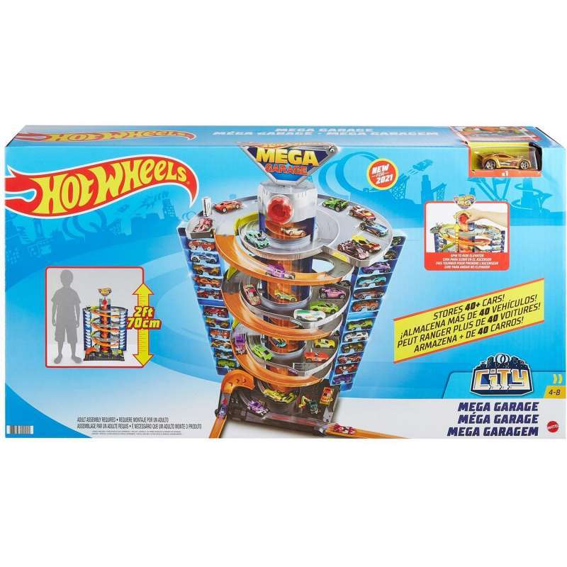 Promo Hot Wheels City Power Parking Mega Garage Playset With 1 Vehicle ...