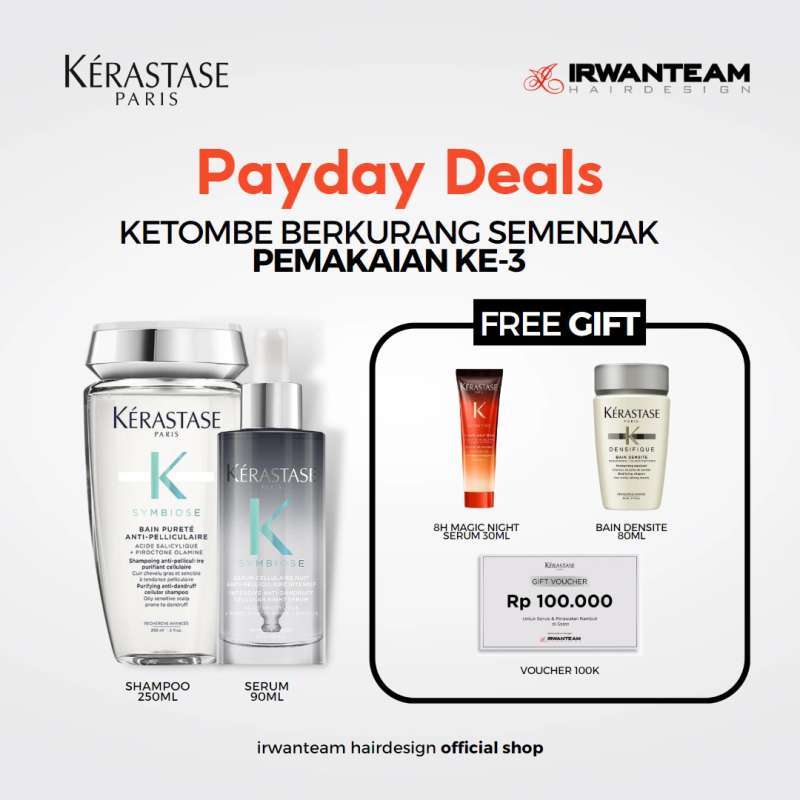 Jual Kerastase Anti Dandruff Duo Symbiose Shampoo & Serum 90ml Anti