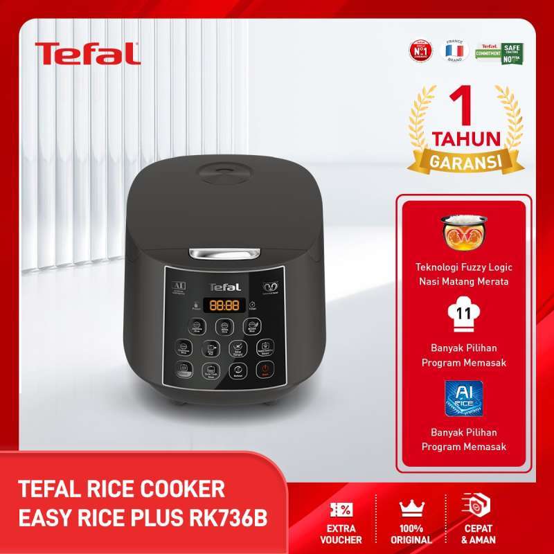 Promo Tefal Rice Cooker Easy Rice Plus RK736B Diskon 45 di Seller