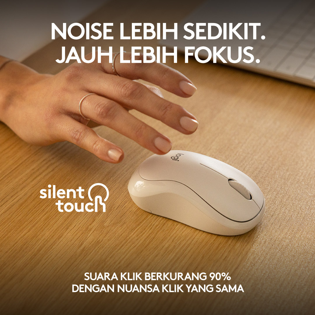 Promo Logitech M240 Mouse Wireless Bluetooth Silent Click Off White ...