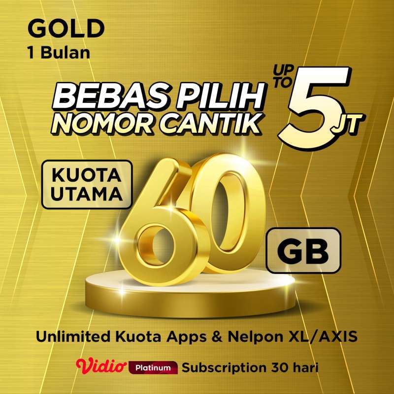 Jual Kartu Perdana XL PRIORITAS Gold Unlimited FUP 60GB - 1 Bulan di ...