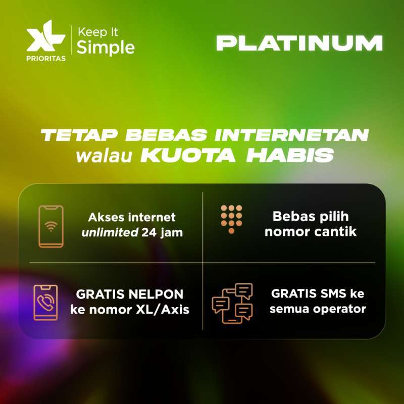 Promo Kartu Perdana Xl Prioritas Platinum Unlimited Fup 100gb - 1 Bulan ...