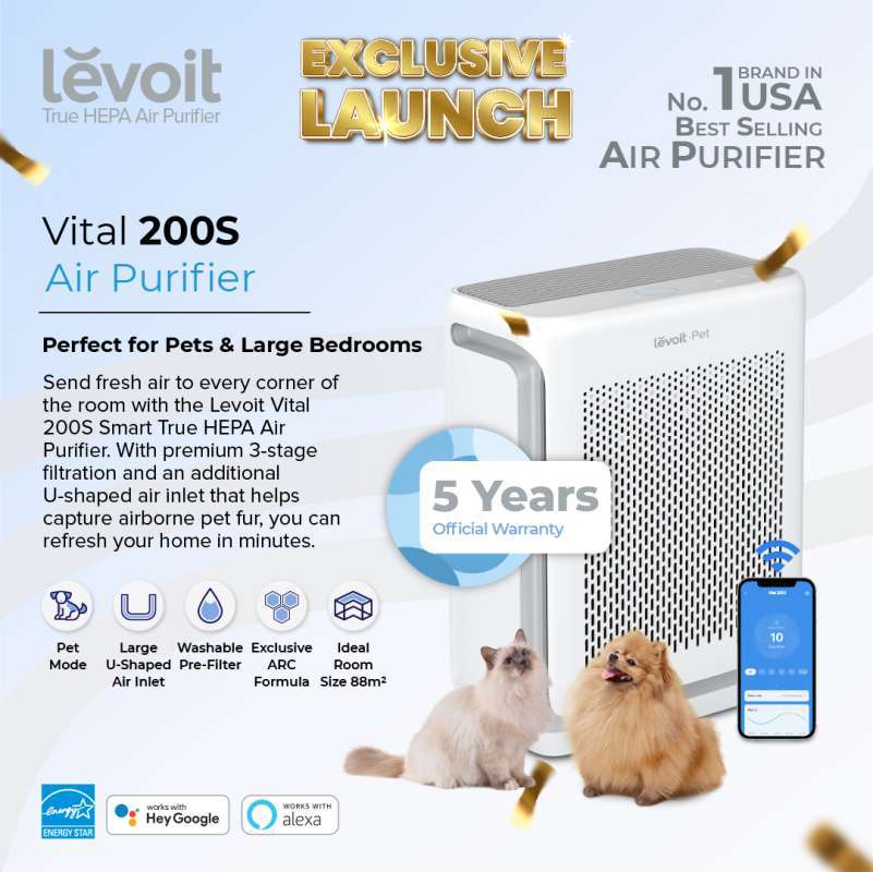 Promo Levoit Vital 200S Pet Care Smart True HEPA Air Purifier USA