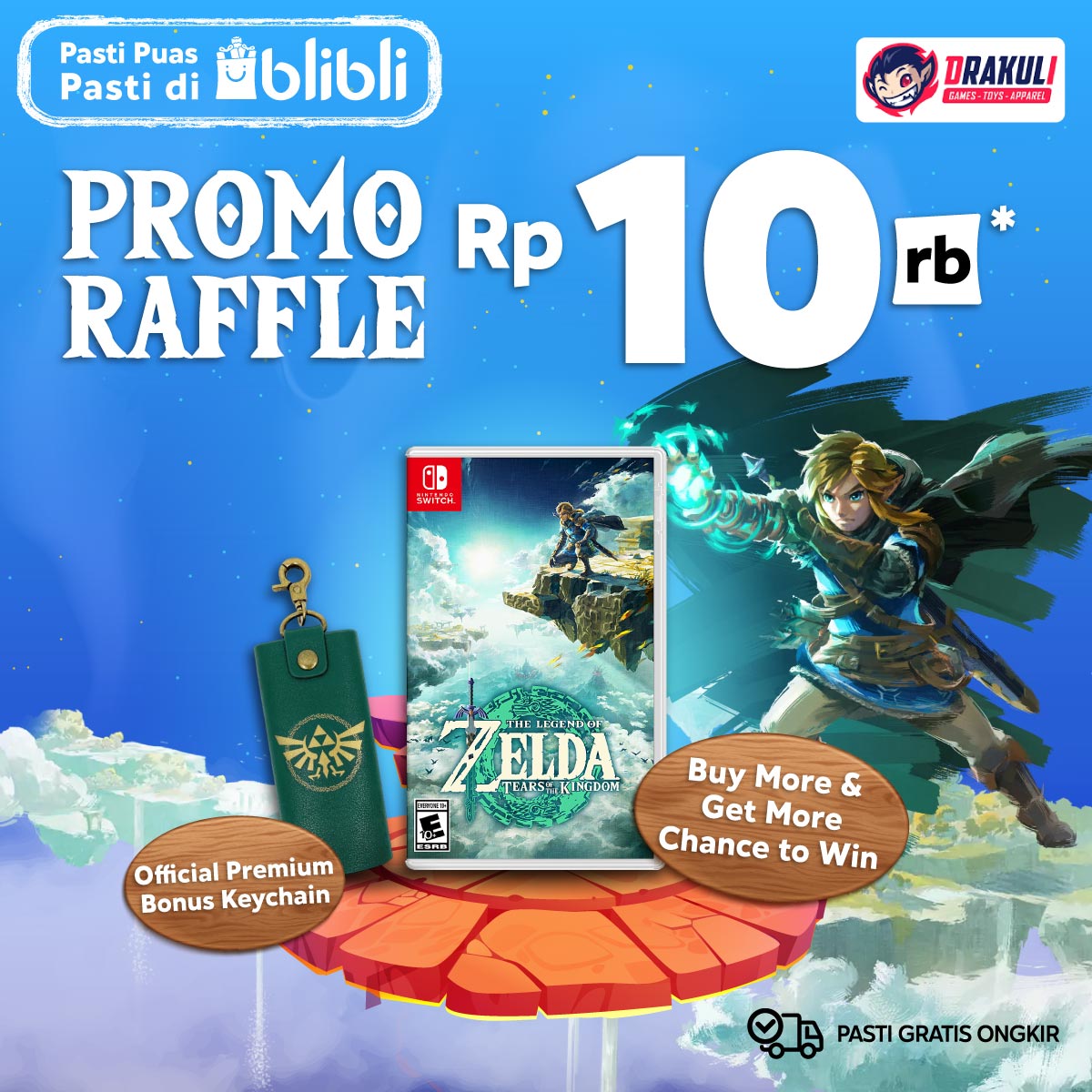 Jual Tiket Raffle The Legend of Zelda Tears of the Kingdom + Official