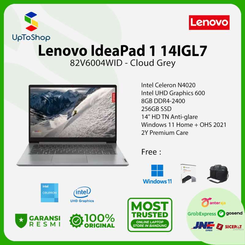 Jual Lenovo IdeaPad 1 14IGL7 4WID Celeron N4020 8GB 256GB 14 W11+OHS di Seller Up To Shop Up