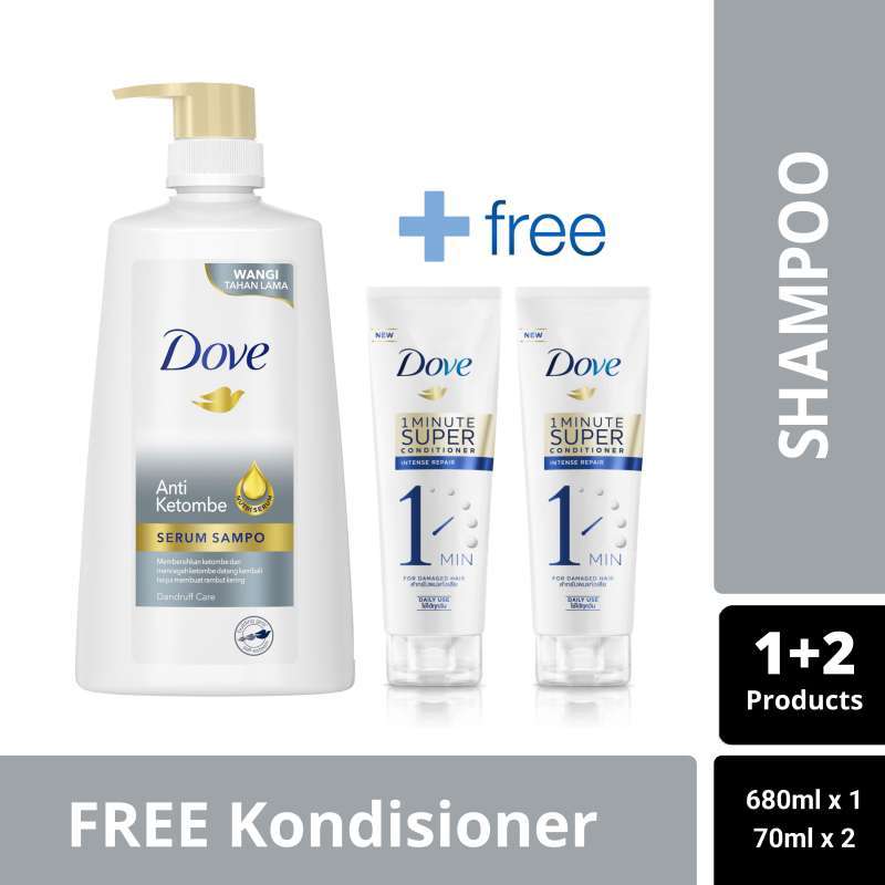 Promo Dove Anti Ketombe Serum Shampo [680 mL] Free Dove Super