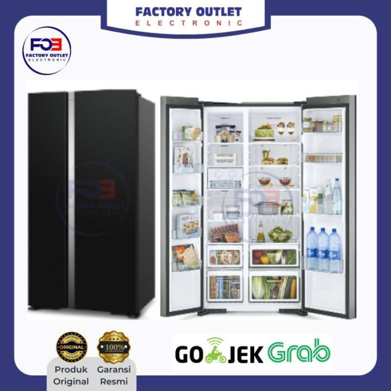Promo KULKAS HITACHI Side By Side inverter RS80PGD0 GBK only Jakarta