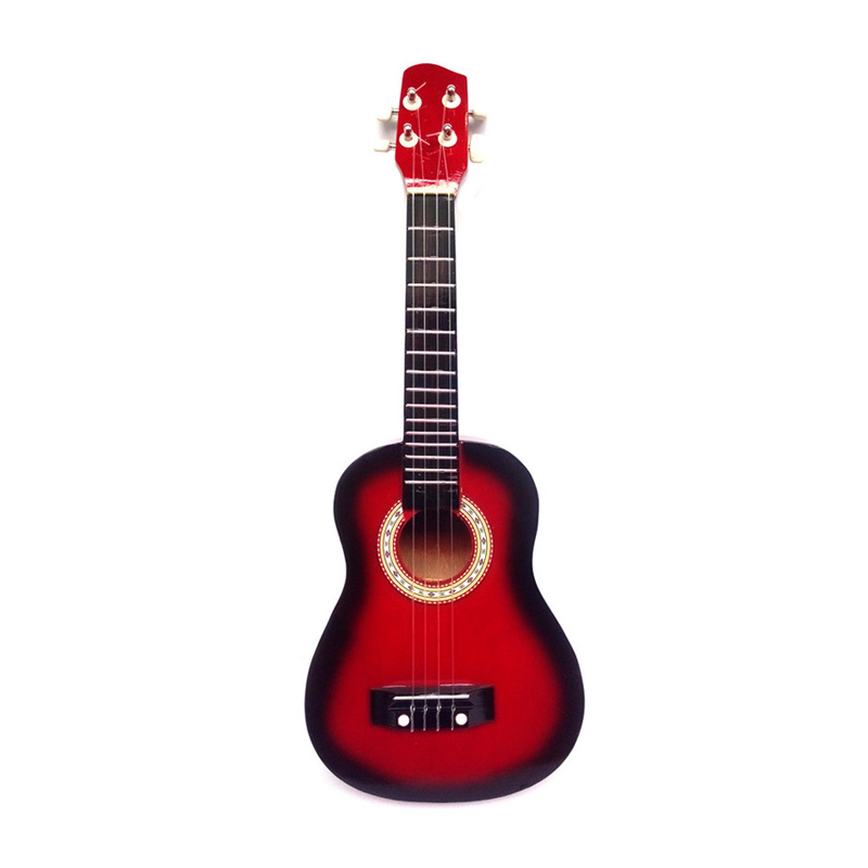 Jual Central Kerajinan 4 Senar Merah Hitam Gitar Ukulele 