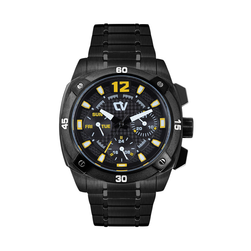 Christ Verra Collection Mutltifunction Watch CV C 2021L-16 Jam Tangan - Black Yellow