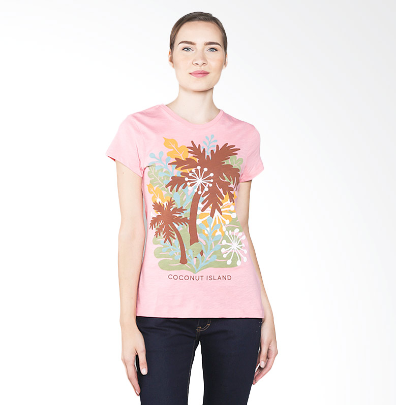 Coconut Island Nostalgic GLNT151P01 T-shirt Wanita - Salmon Roee