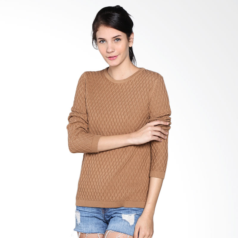 Come Ruth Cable Sweater 160123-S1 Tops - Camel