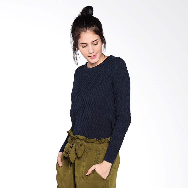 Come Ruth Cable Sweater 160123-S1 Tops - Navy
