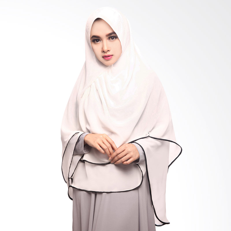 Jual Cotton Bee Khimar Aliqa Hijab Putih Tulang Online 