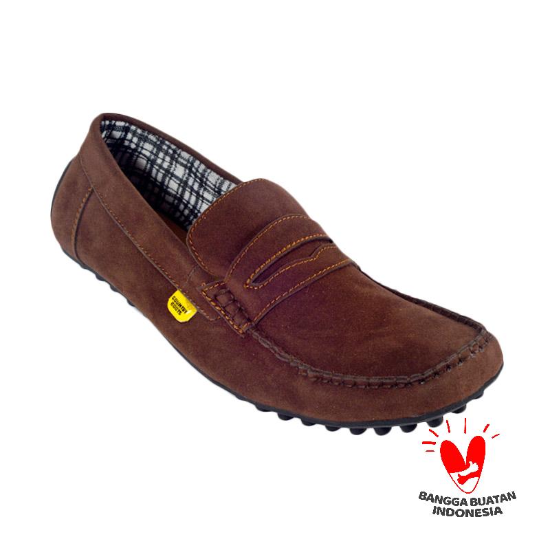 Country Boots Belt Moccasin Sepatu Pria - Dark Brown