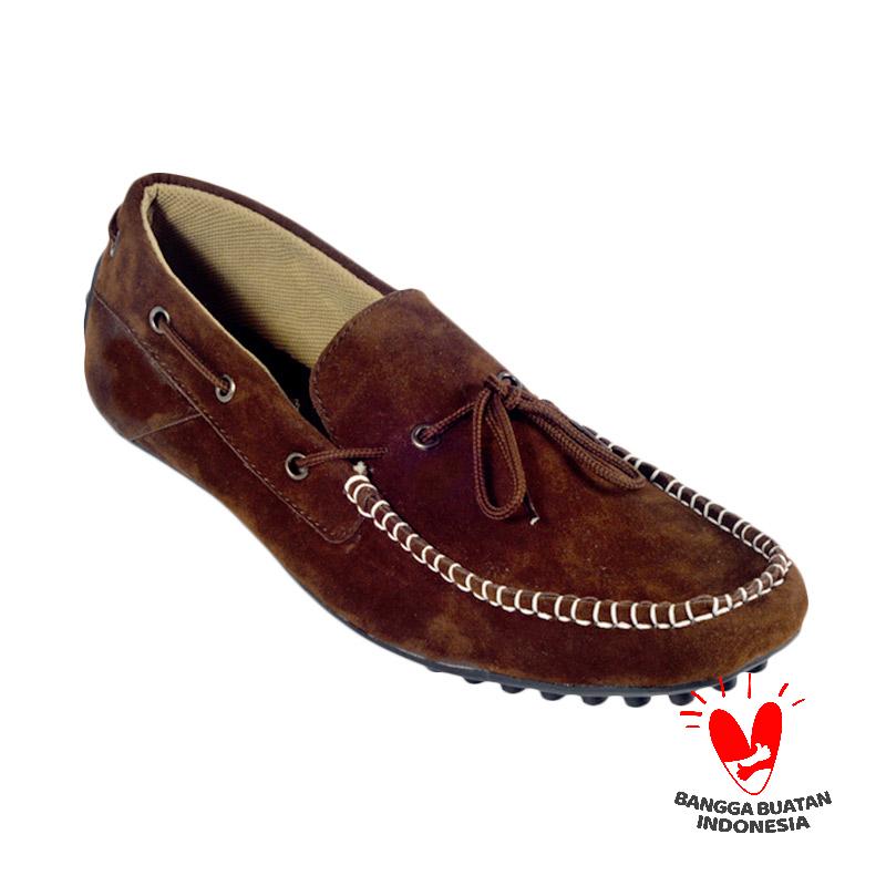 Country Boots Knitting Moccasin Sepatu Pria - Dark Brown
