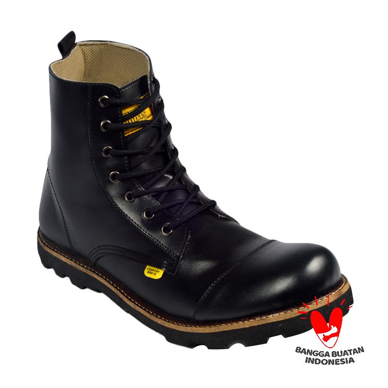 Country Boots Safety Boots Clans Sepatu Pria - Black