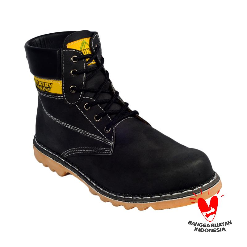 Country Boots Safety Boots Typon Sepatu Pria - Black