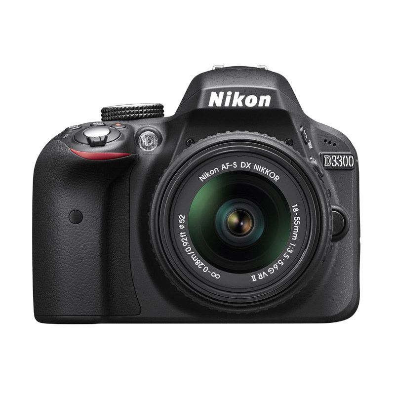 Nikon D3300 Lensa Kit 18-55mm VR II Hitam Kamera DSLR + Free Nikon Goodybag