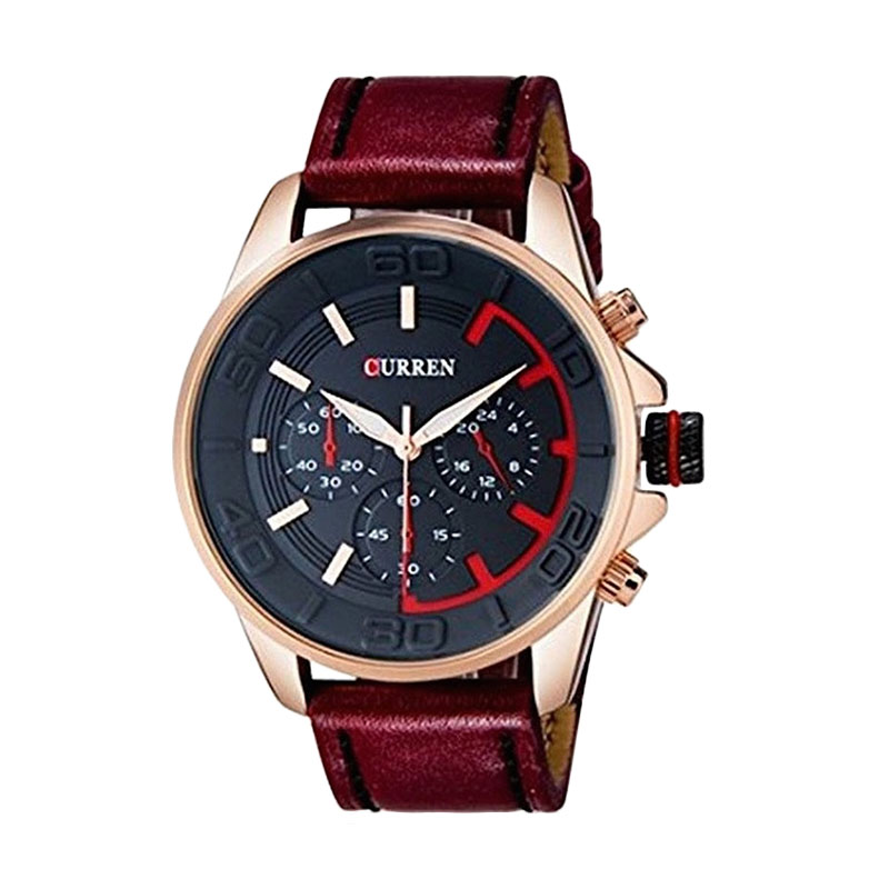 Jual Curren 3C Exclusive Watch Jam Tangan Pria - Merah 