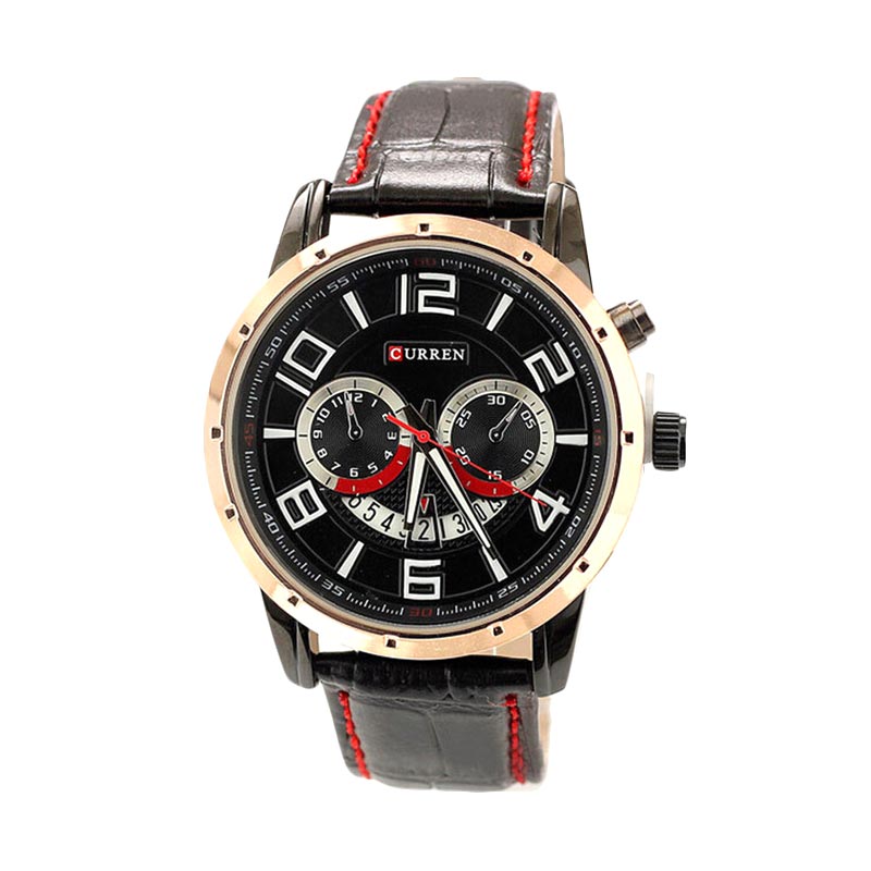 Ormano Analog Date SM Watch Jam Tangan Pria - Hitam Gold