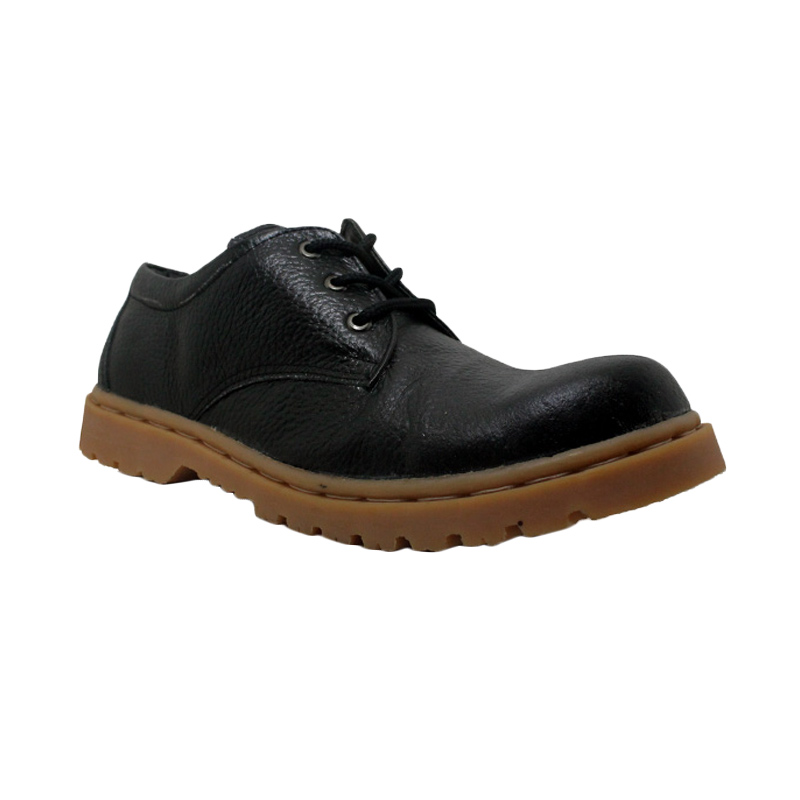 D-Island Shoes Cut Engineer Classic Low Boots Safety Black Sepatu Pria