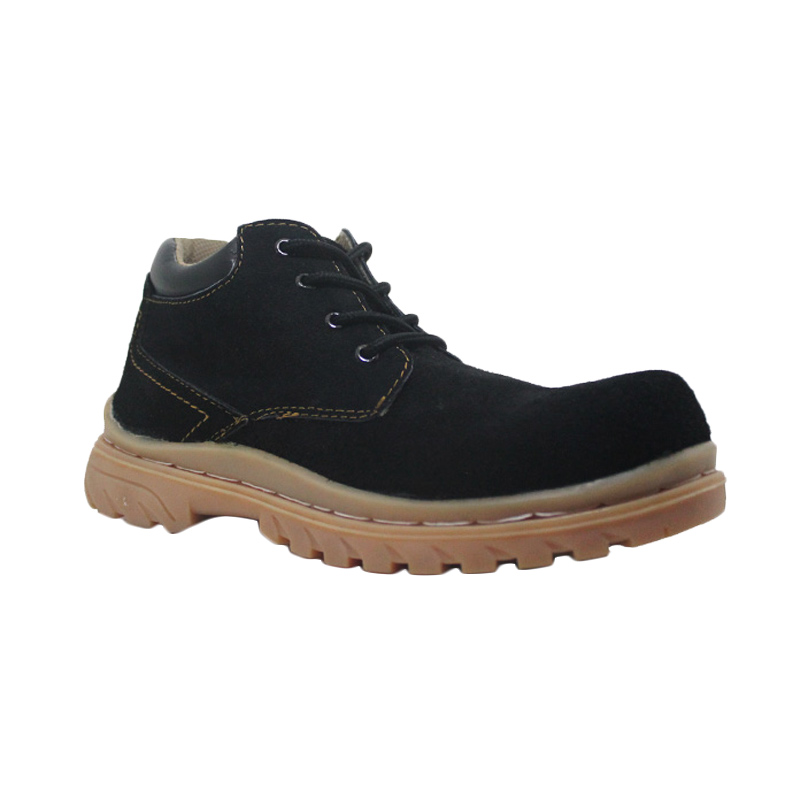 D-Island Shoes Cut Engineer Low Boots Classic Safety Suede Black Sepatu Pria
