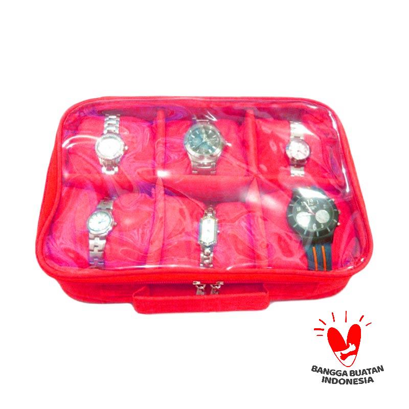 Dhewi's Hanging Shop Merah Box Jam Tangan & Tempat Gelang