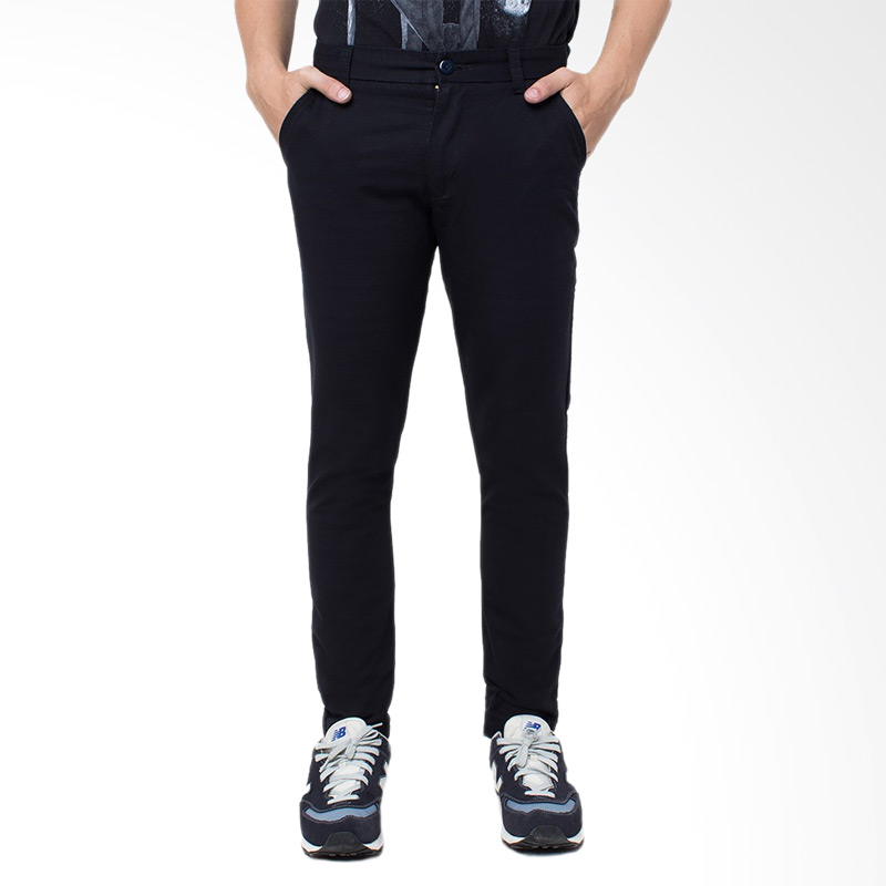 Jual People's Denim Men Chinos Kronoss Slim Comfort Fit Hitam di
