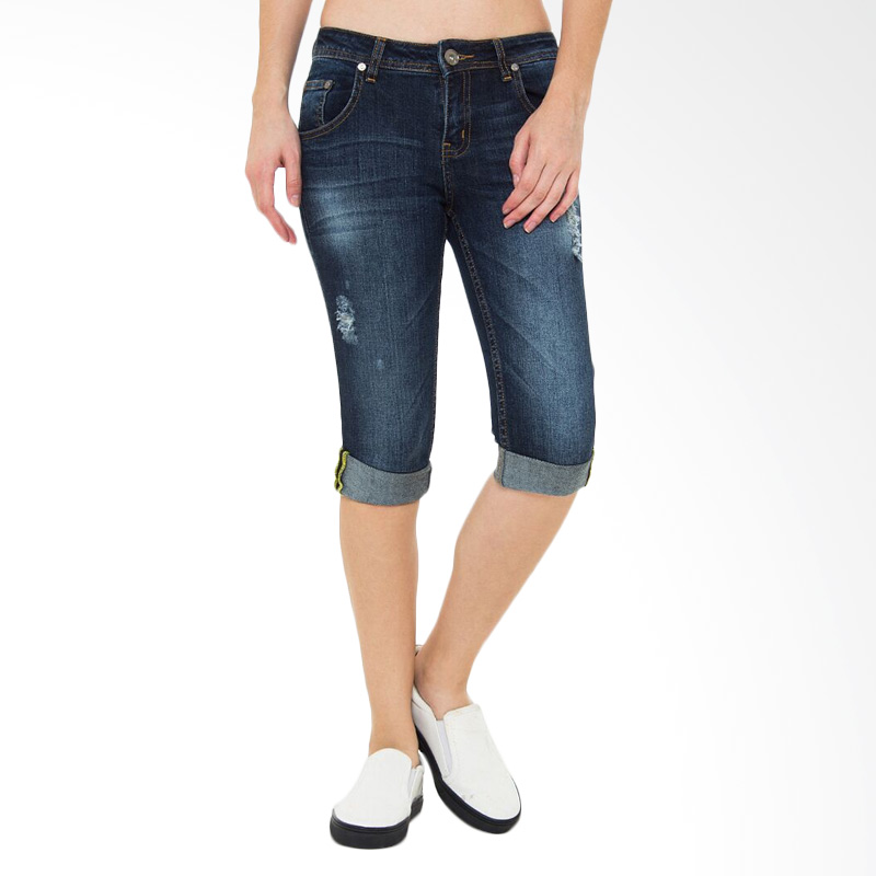 People's Denim Ladies Illinoi 3/4 RU Crop Slim Fit Jeans Wanita