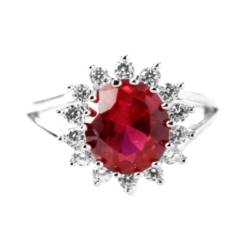 Jual Dparis Oval Cut Diamonds Ring Silver Cincin Wanita 