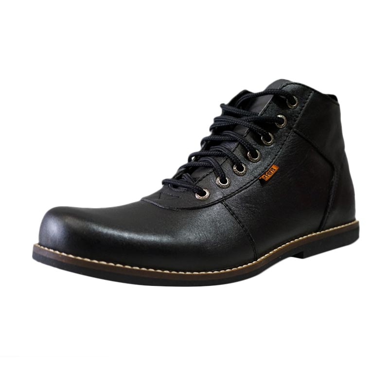 Dr.Faris Footwear 4026 Leather Man Sepatu Boot - Black